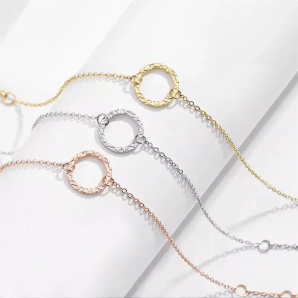 ⚜️𝟯𝟬%𝗢𝗙𝗙 𝗯𝘂𝗻𝗱𝗹𝗲𝘀 𝟯+⚜️ NEW Circle Charm Dainty Stainless Steel Bracelet - Picture 3 of 13